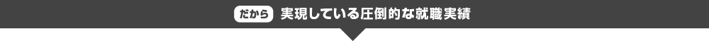 だから 実現している圧倒的な就職実績